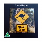 Kangaroo Road Sign Fridge Magnet